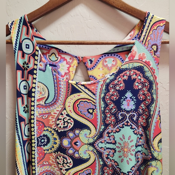 HERSHE Paisley Print A-line Tunic Sleeveless Dress - Picture 3 of 7